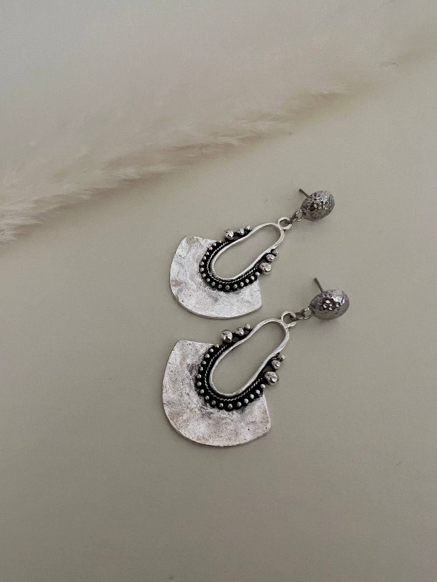 Western Boho Silver Dangle Earrings