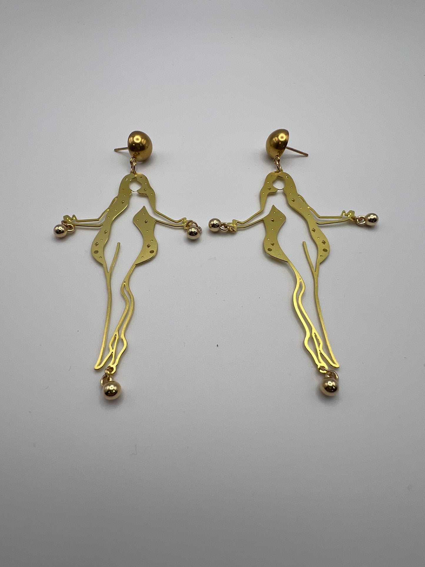 Brass Woman's Silhouette Earrings