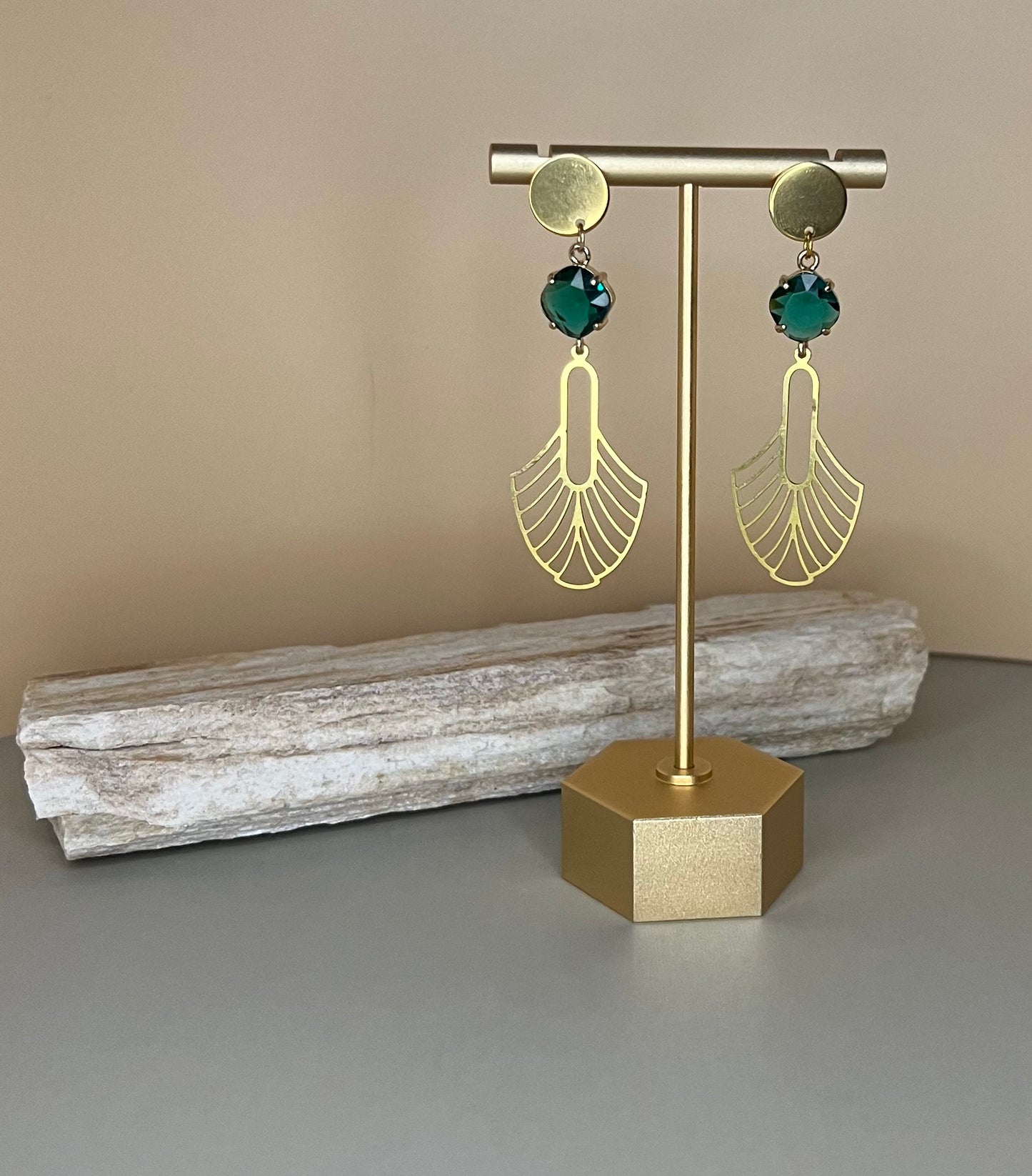 Art-Deco Elegant Brass Earrings