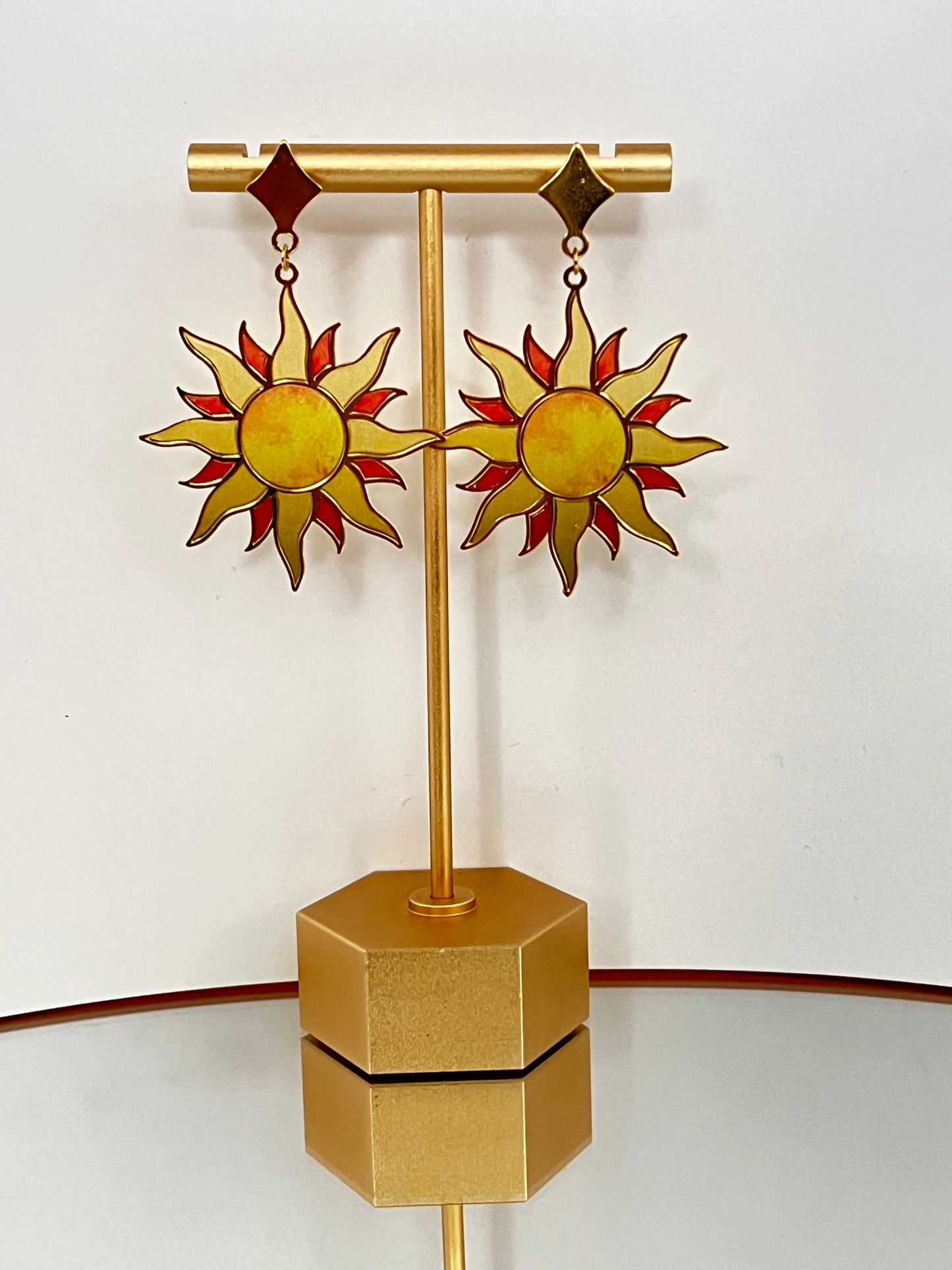Brass Sun Statement Earrings