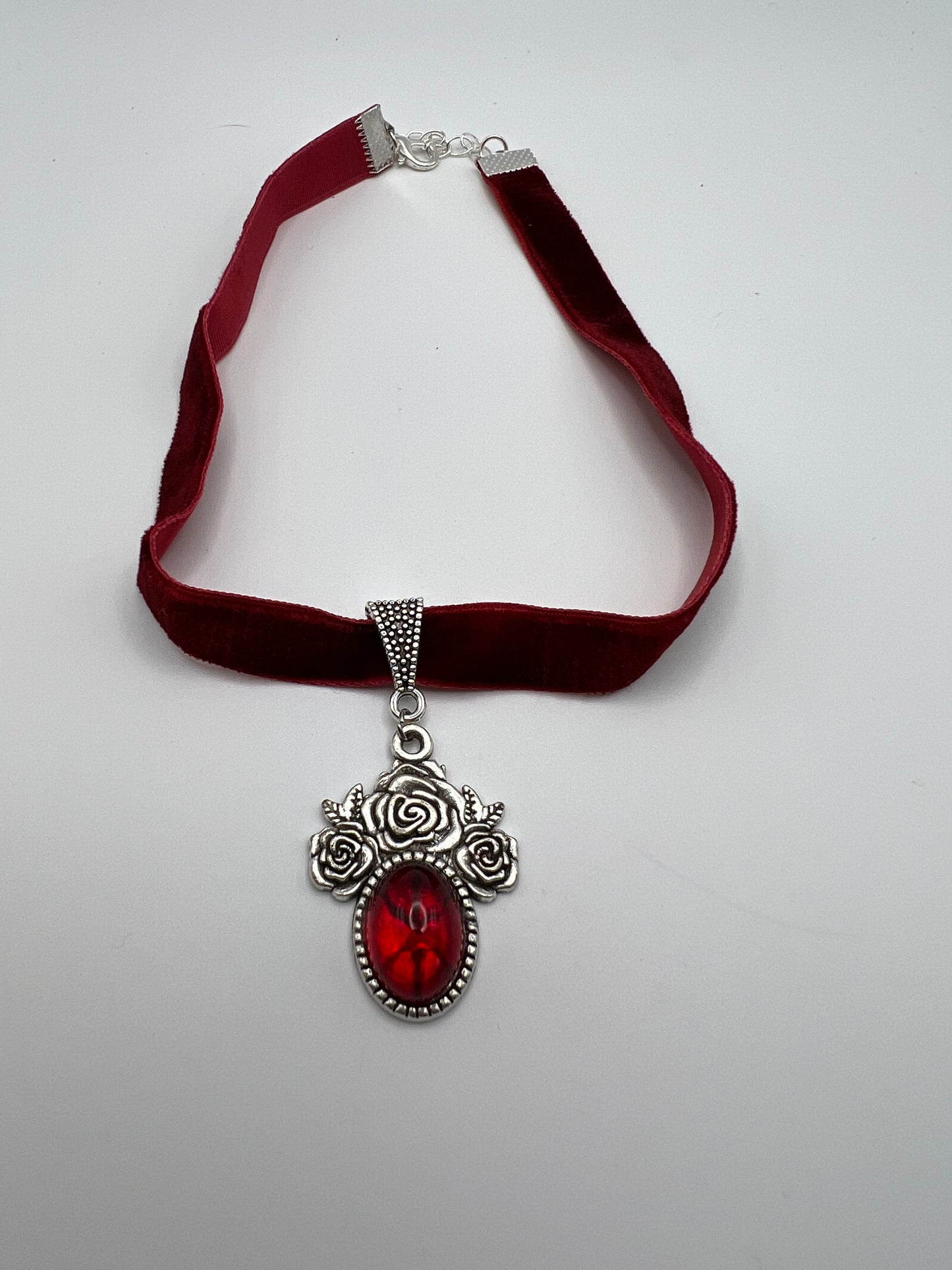Romantic Goth Floral Velvet Choker