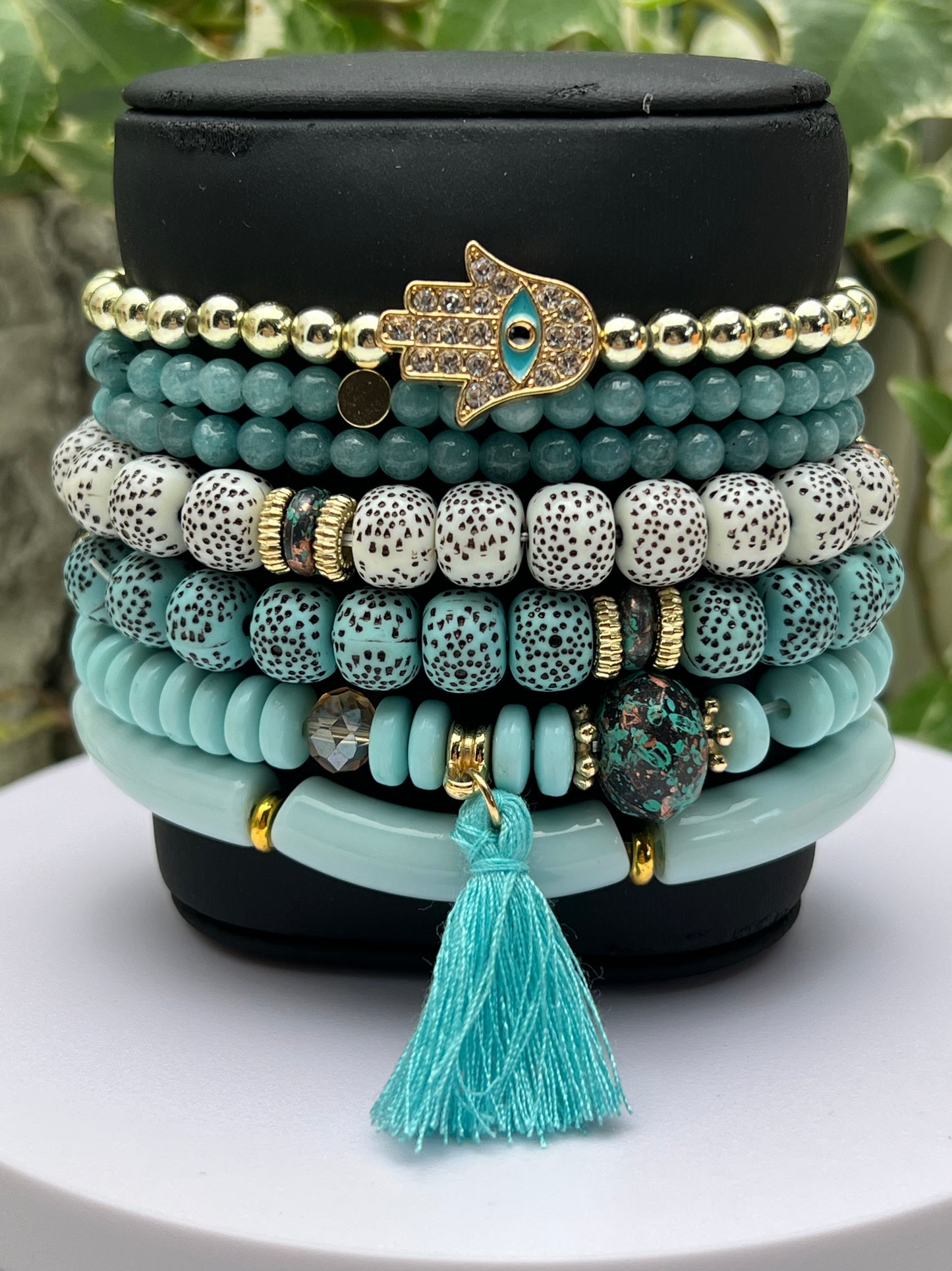 Trendy Stackable Bead Bracelet Set