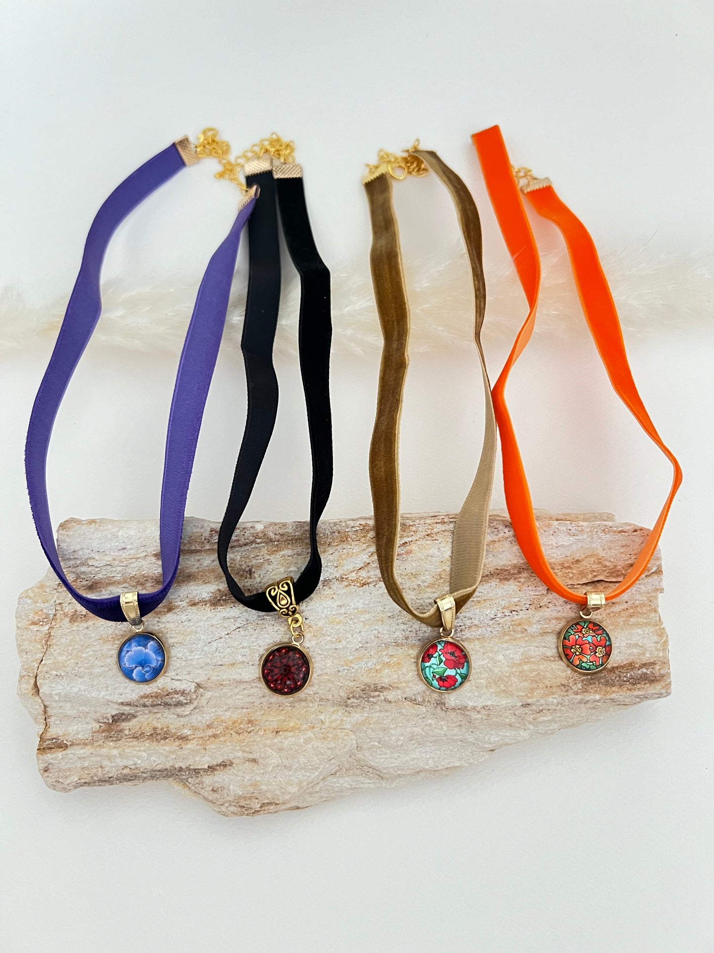 Pop-of-color Charm Choker