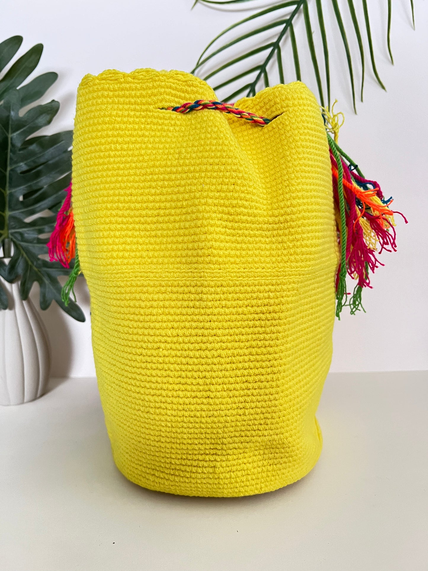 Bright Yellow Wayuu Mochila Bag