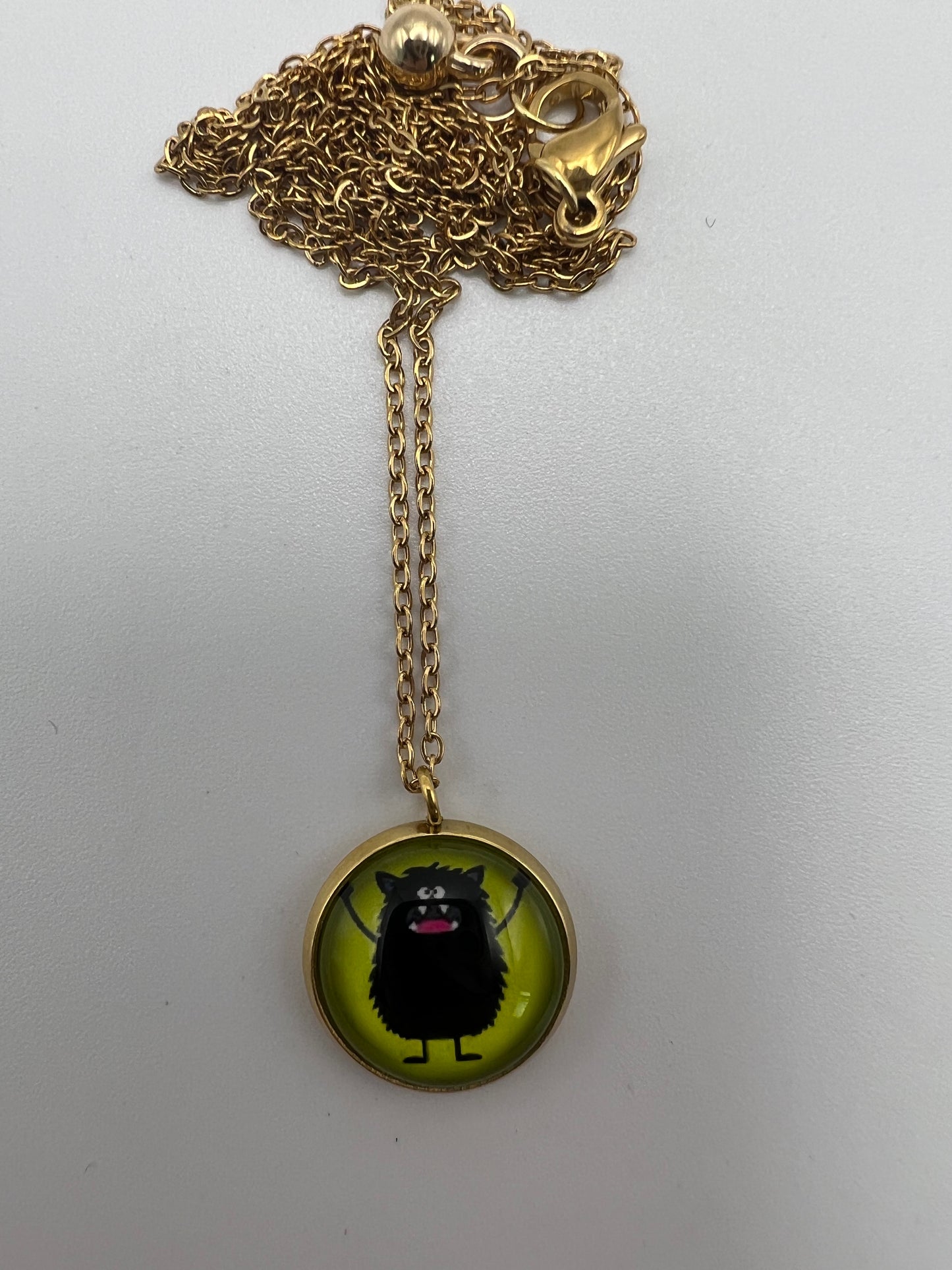 Cutesy Monster Pendant Necklace