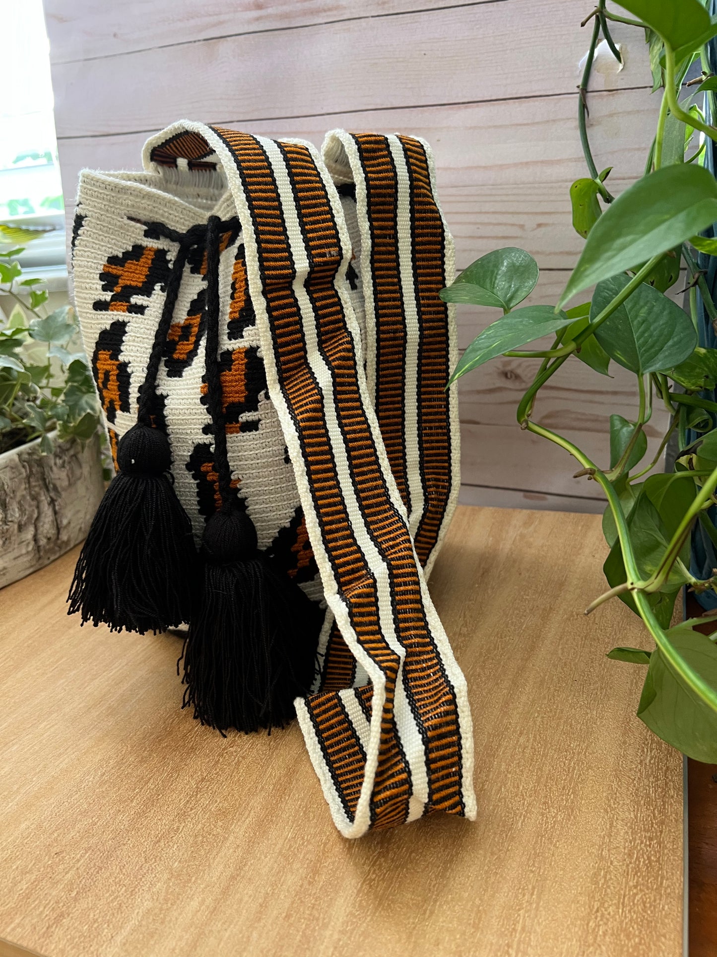 Animal Print Handwoven Bucket Bag