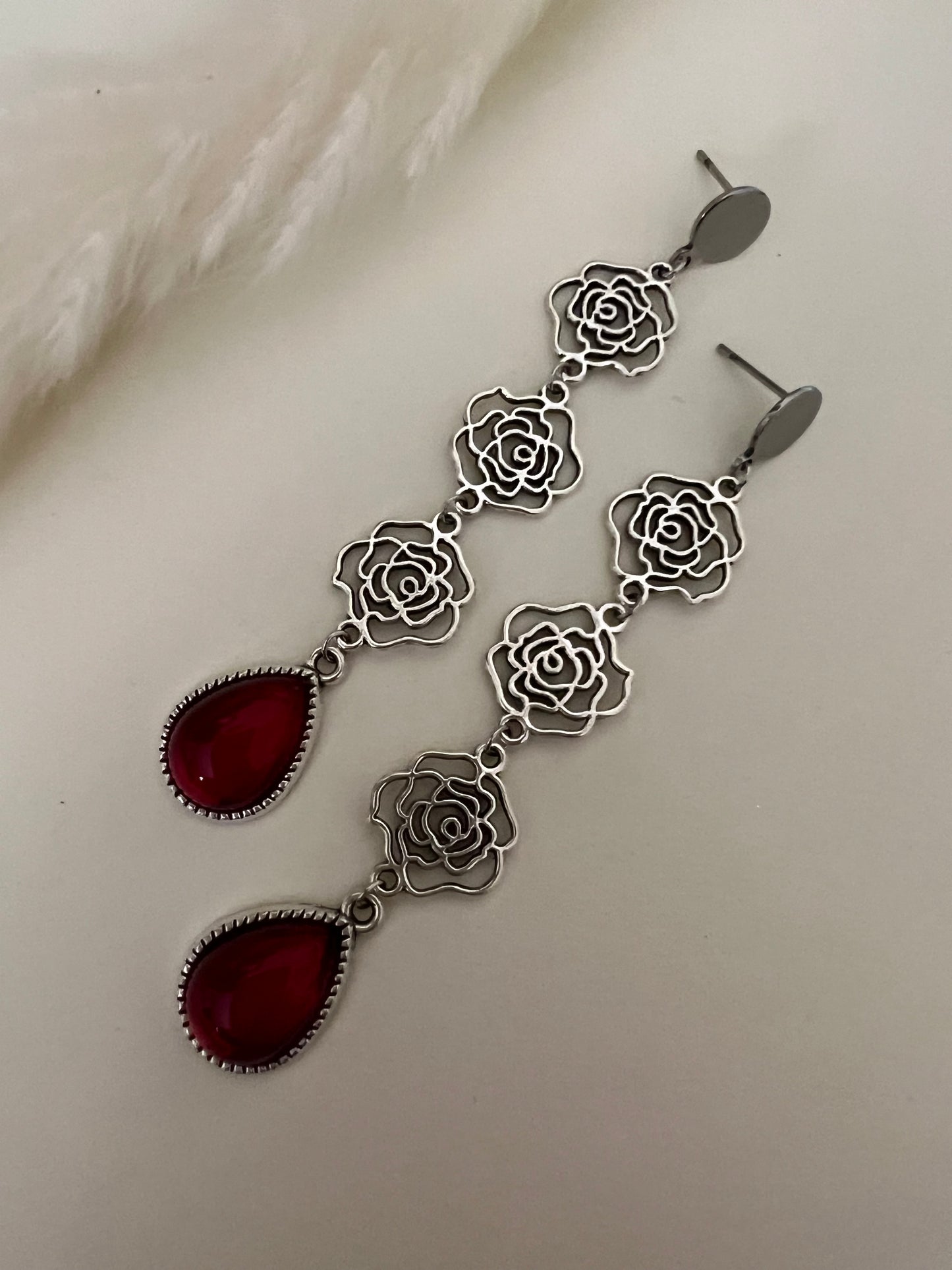 Romantic Rose Dangle Earrings
