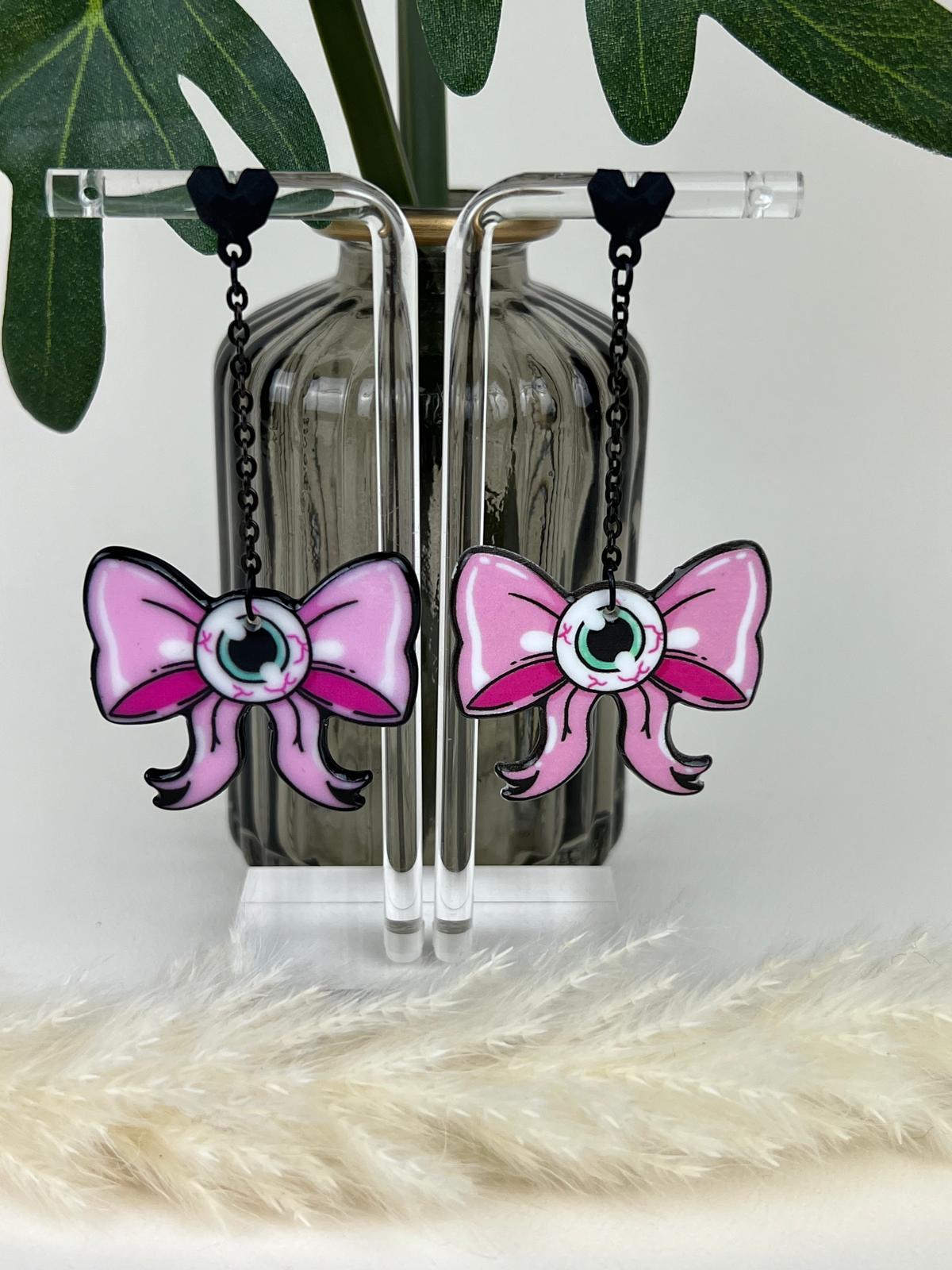 Spooky Bow Dangle Earrings