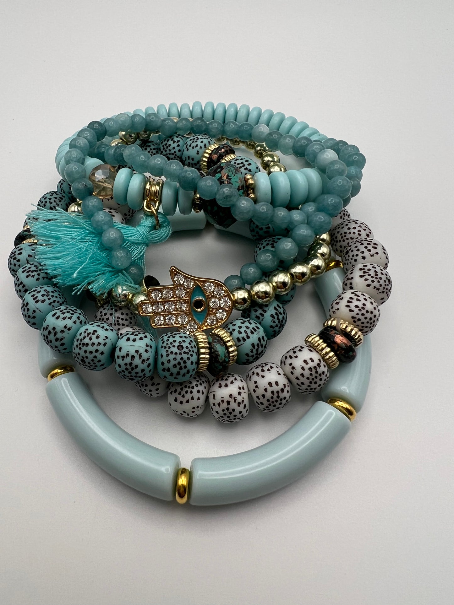 Trendy Stackable Bead Bracelet Set