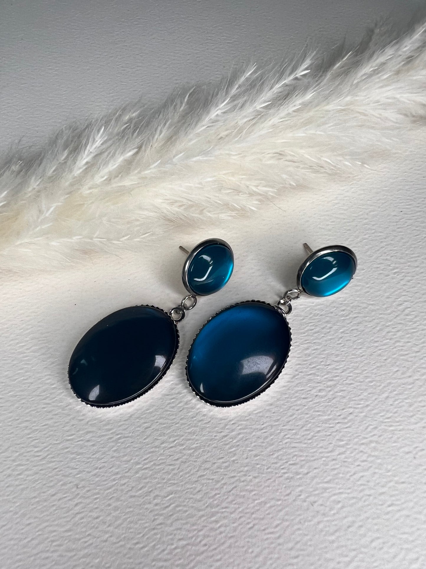Vintage-Inspired Color Block Earrings