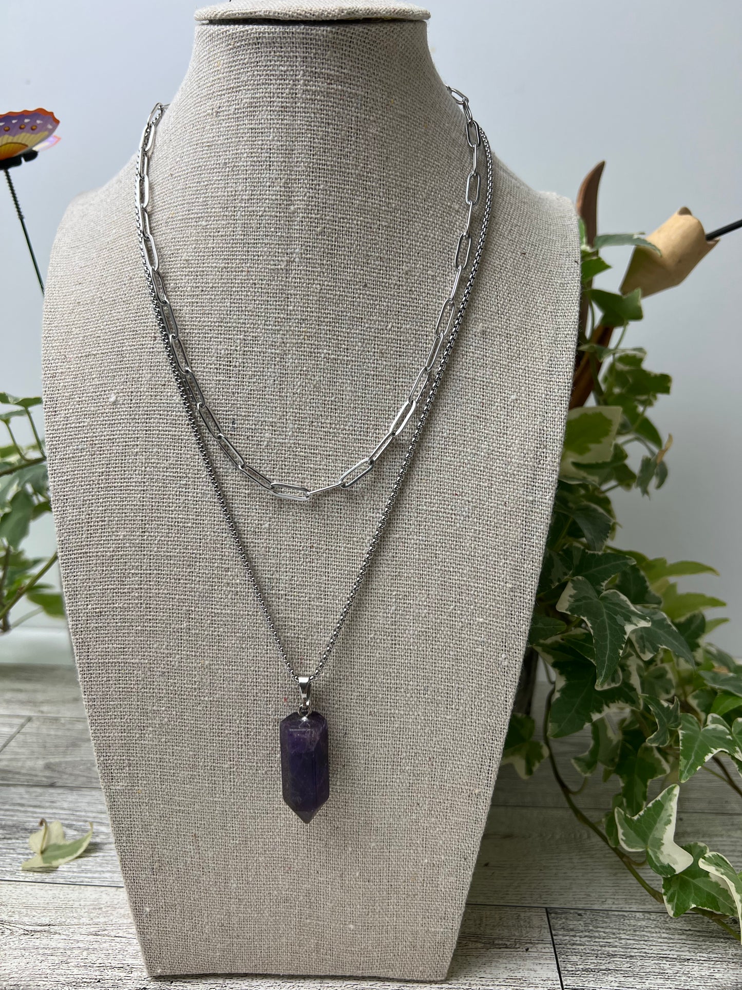 Purple Amethyst Multi-Strain Necklace