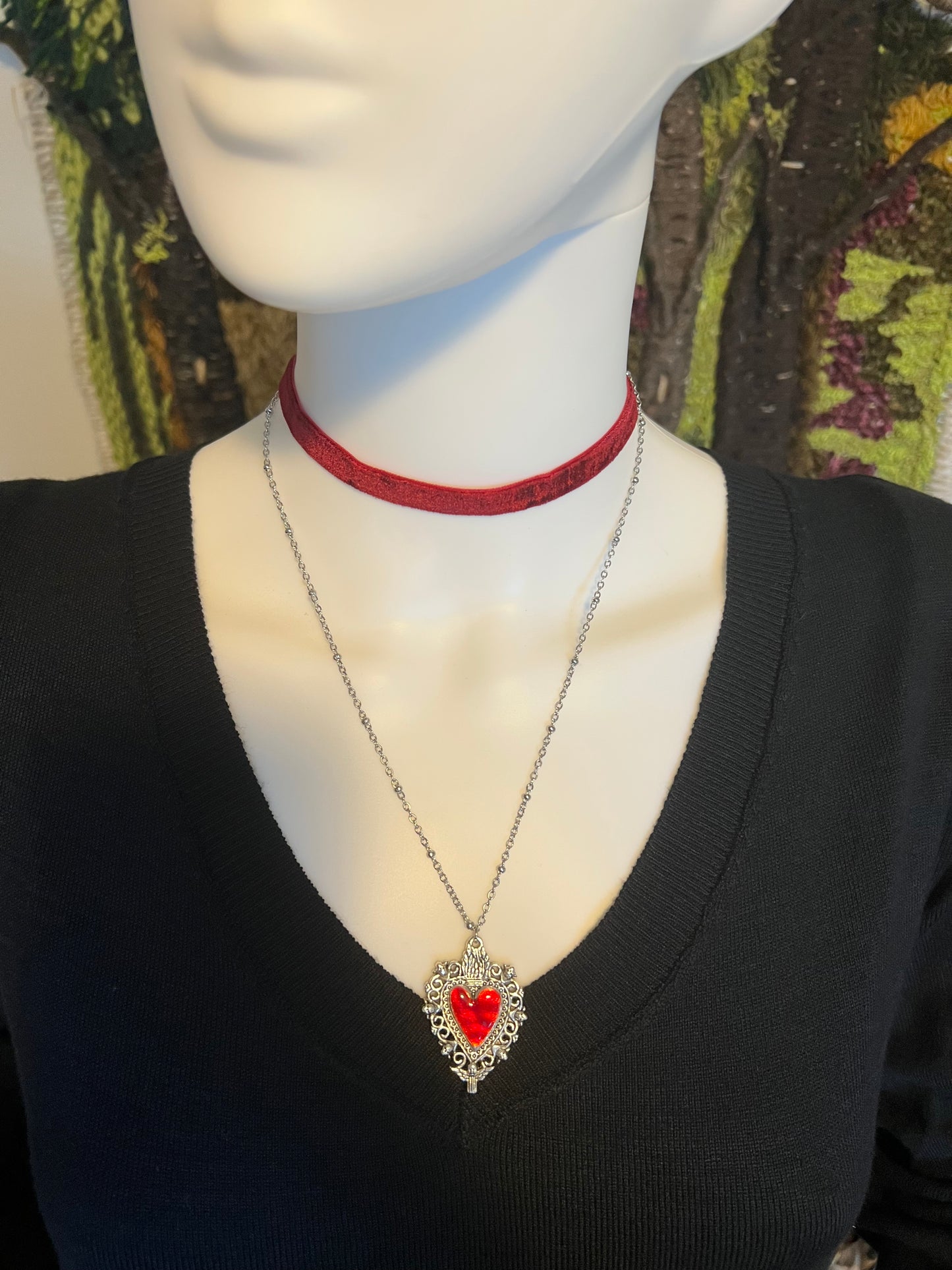 Gothic Heart Necklace Set