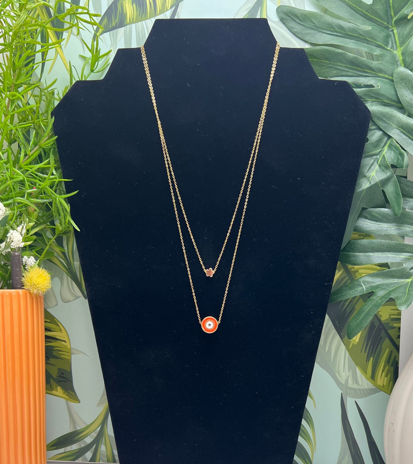 Pop-of-Color Evil Eye Necklace