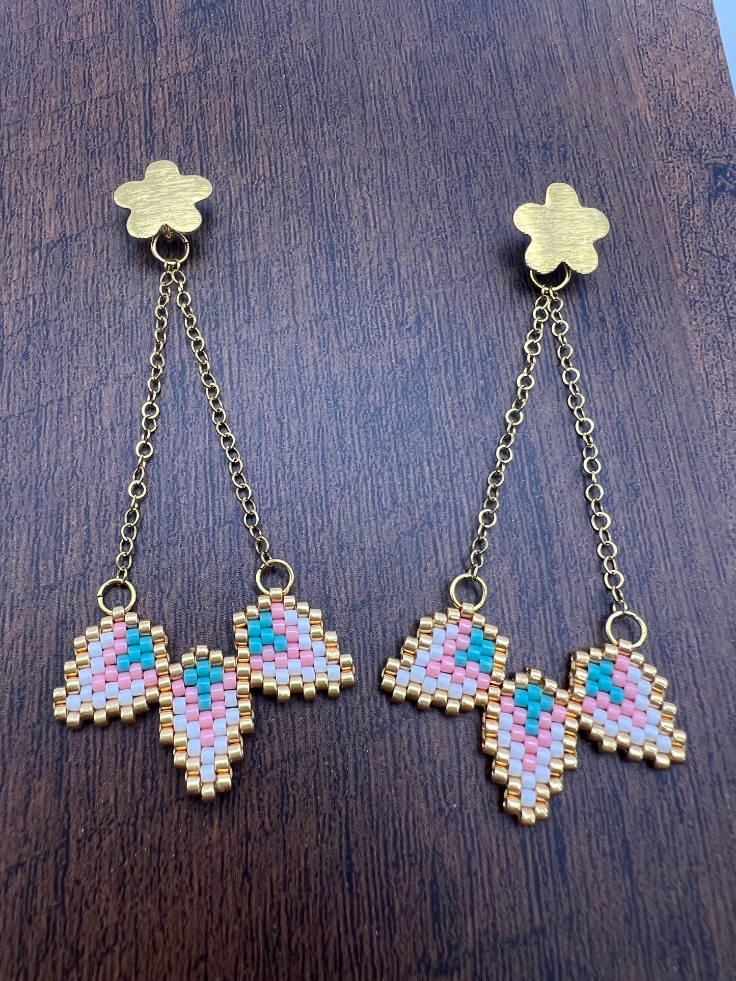 Delicate Flower Beaded Earrings