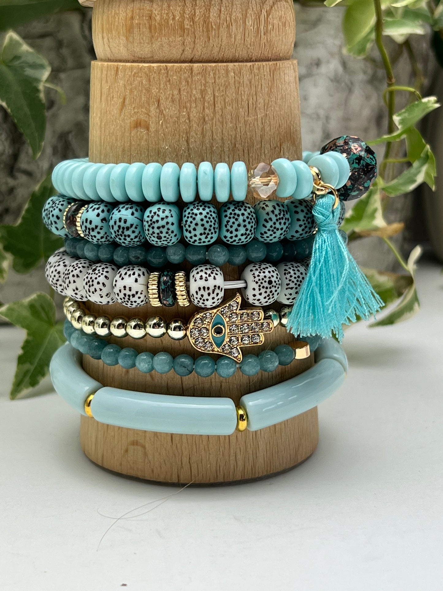 Trendy Stackable Bead Bracelet Set