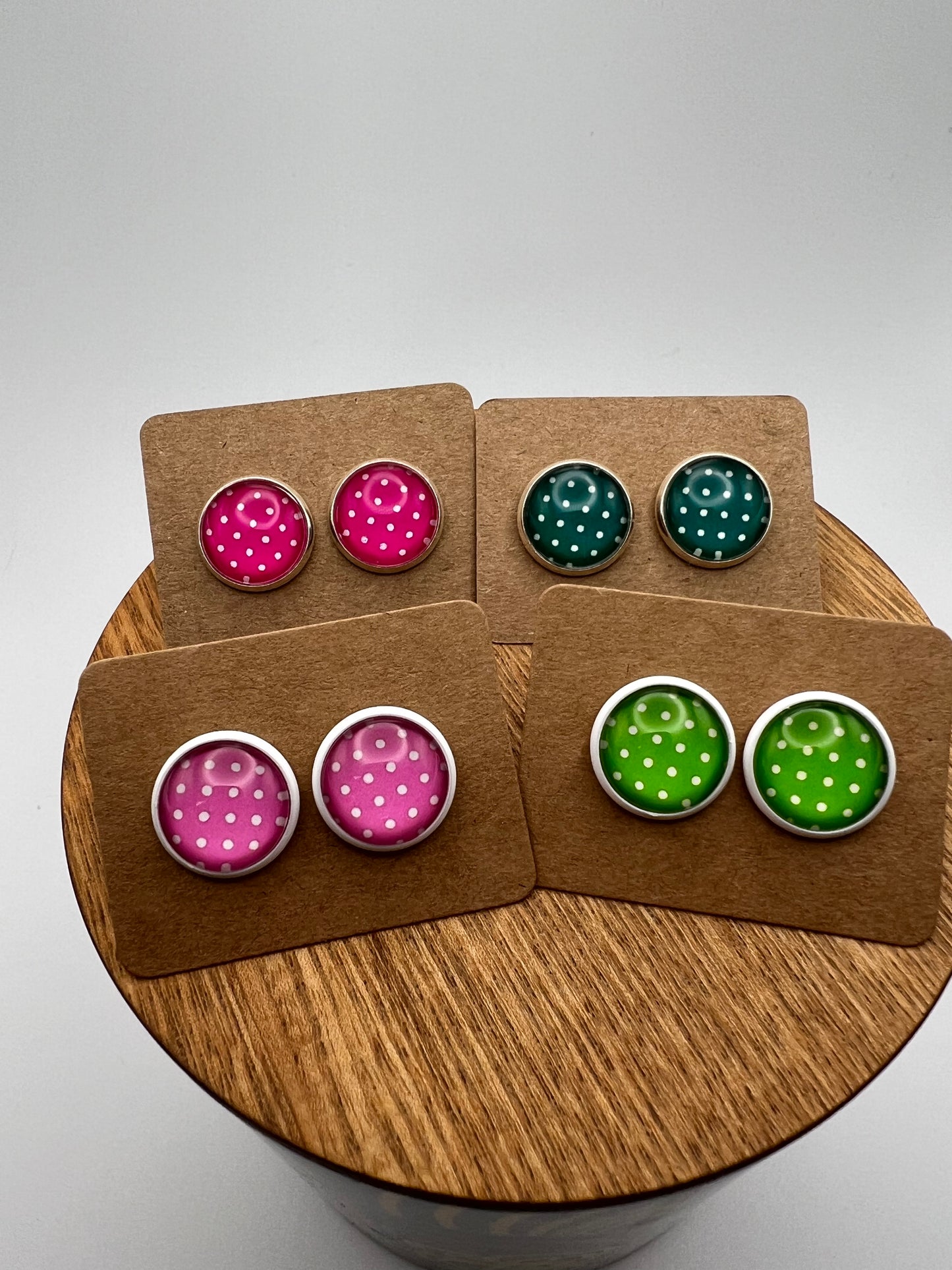 Colorful Polka-Dot Stud Earrings