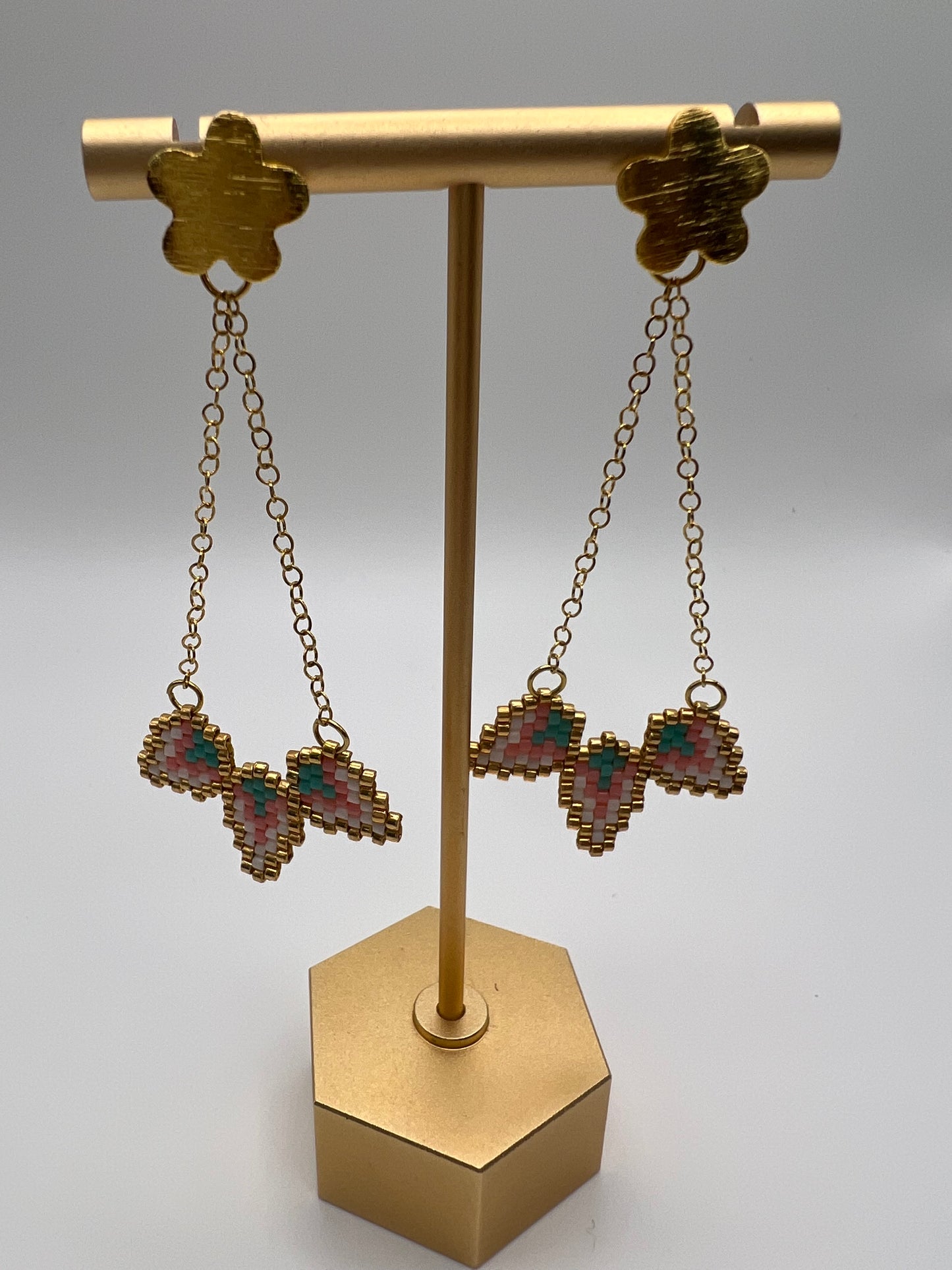 Delicate Flower Beaded Earrings