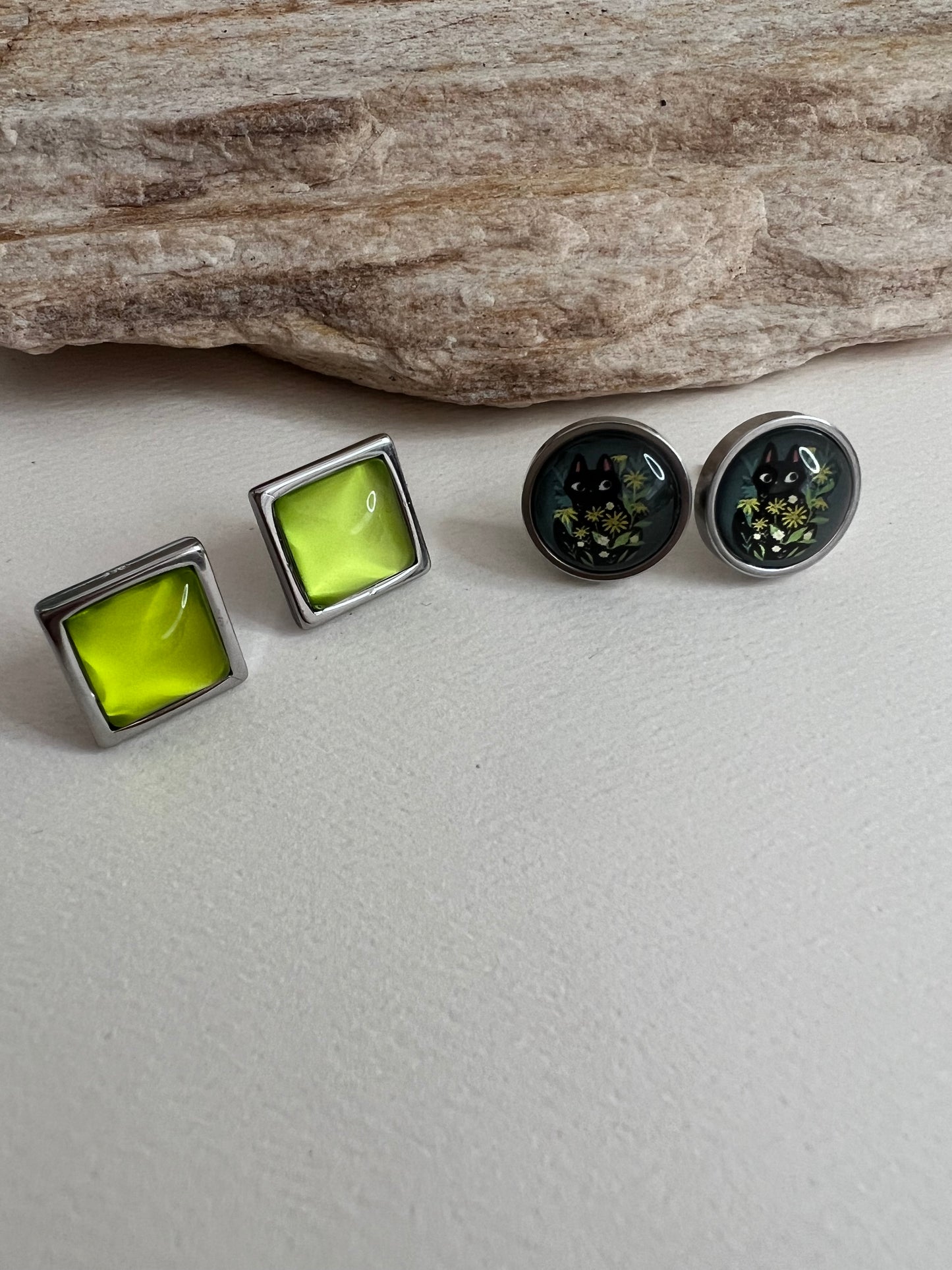 Retro Edgy Stud Earrings