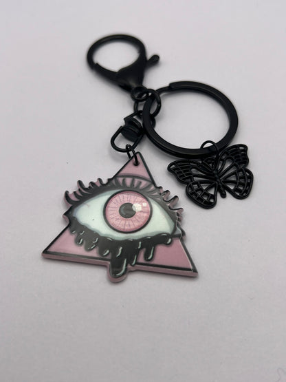 Pastel Goth Creepy Eye Keychain