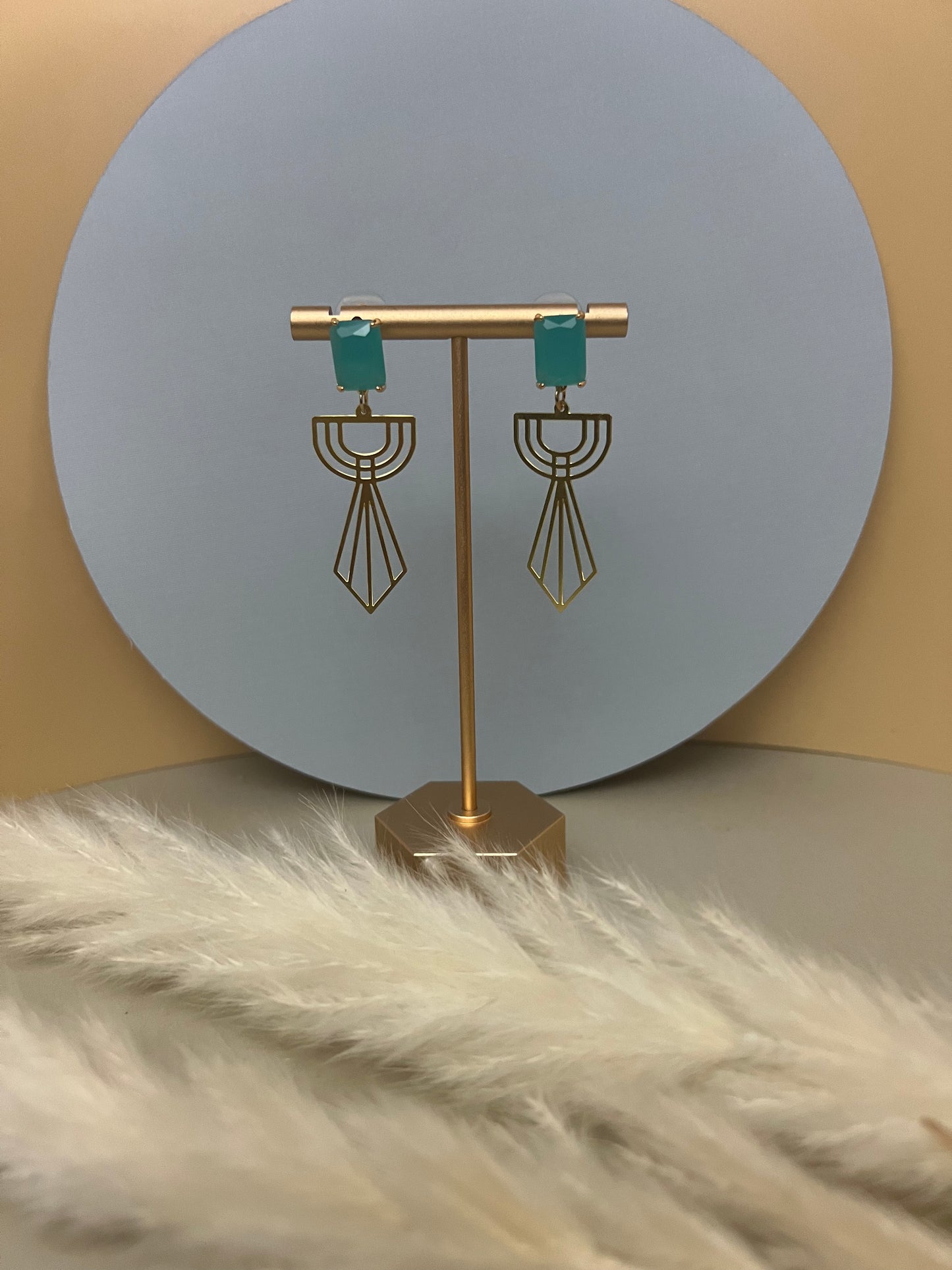 Art Deco-Inspired Brass Earrings