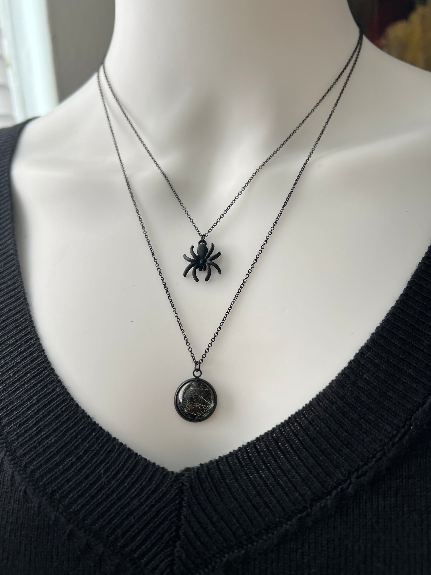 Spiderweb & Spider Layered Necklace