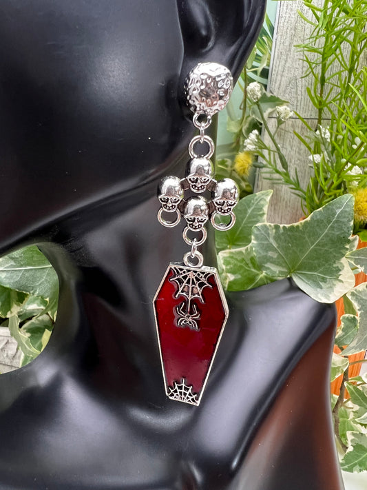 Vampire Coffin Statement Gothic Earrings