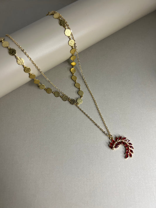 Romantic Leaf Pendant Necklace Set