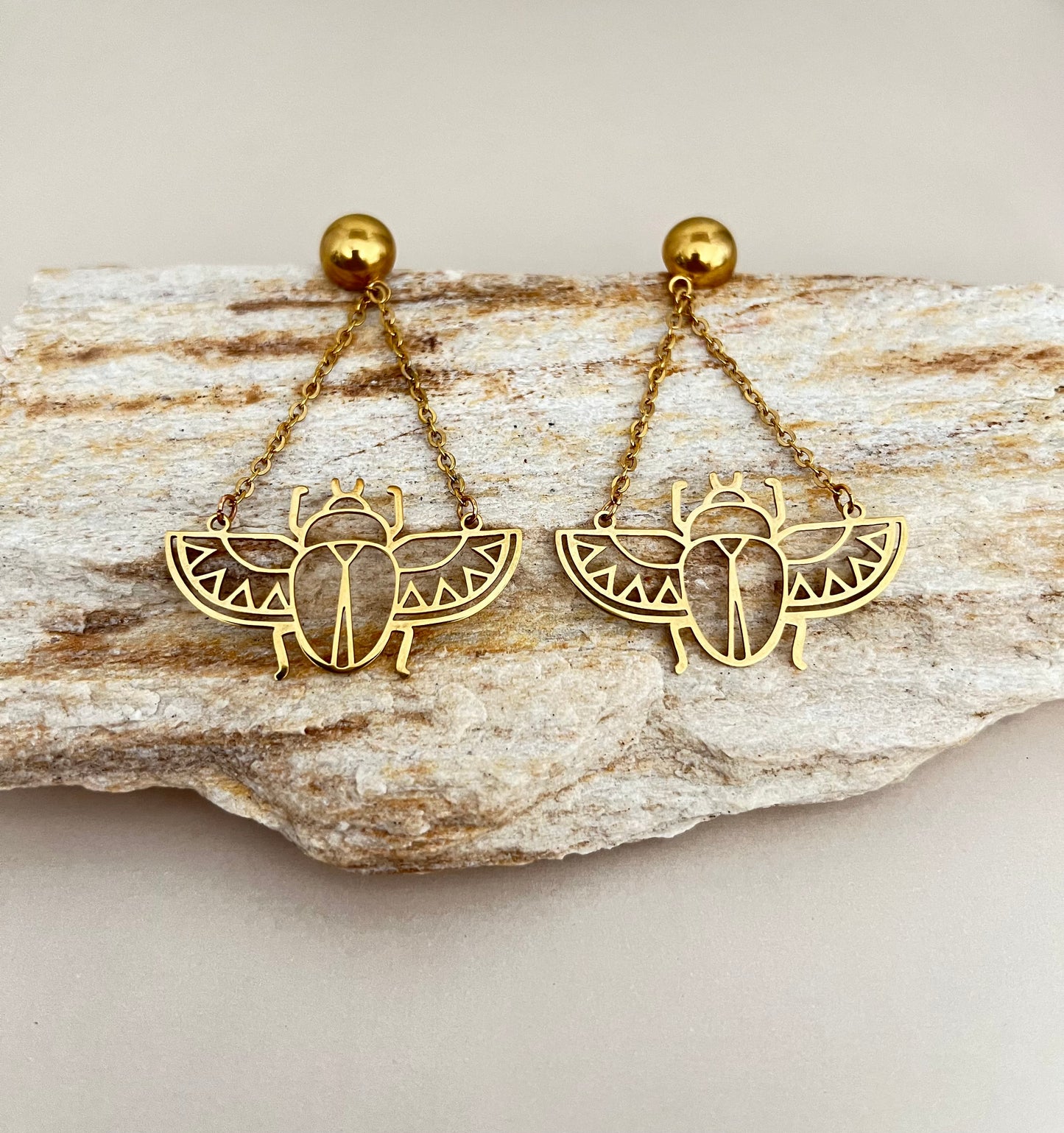 Egyptian Scarab Beetle Earrings