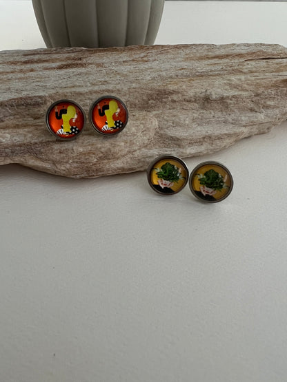 Retro Stud Earrings Set