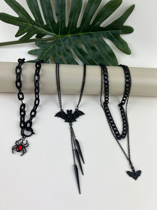 Classic Black Goth Statement Necklace