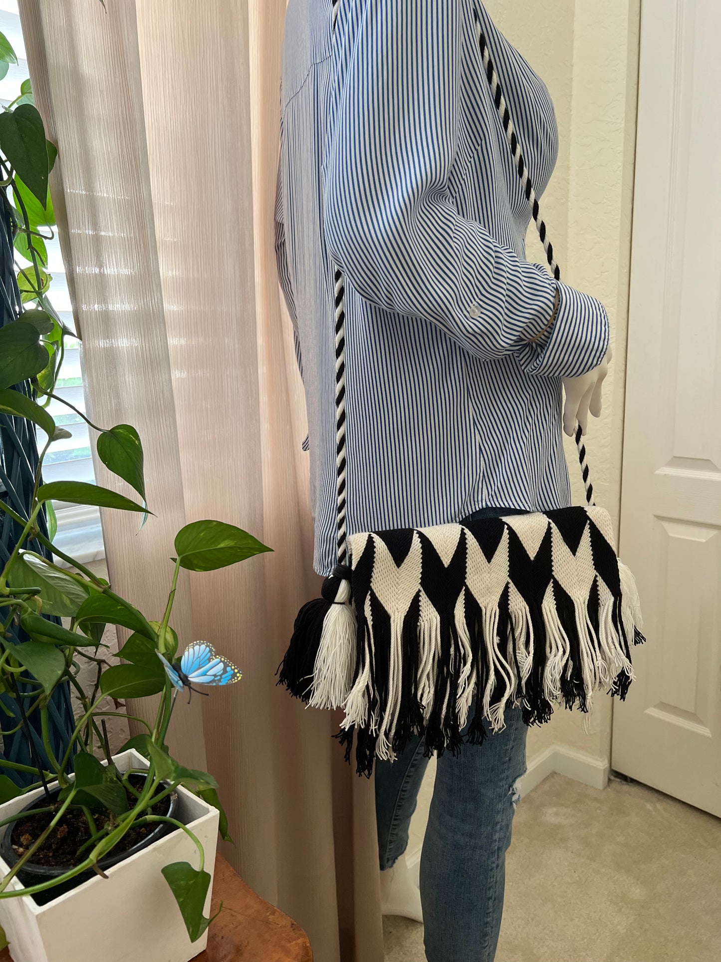 Chevron Handwoven Shoulder Bag