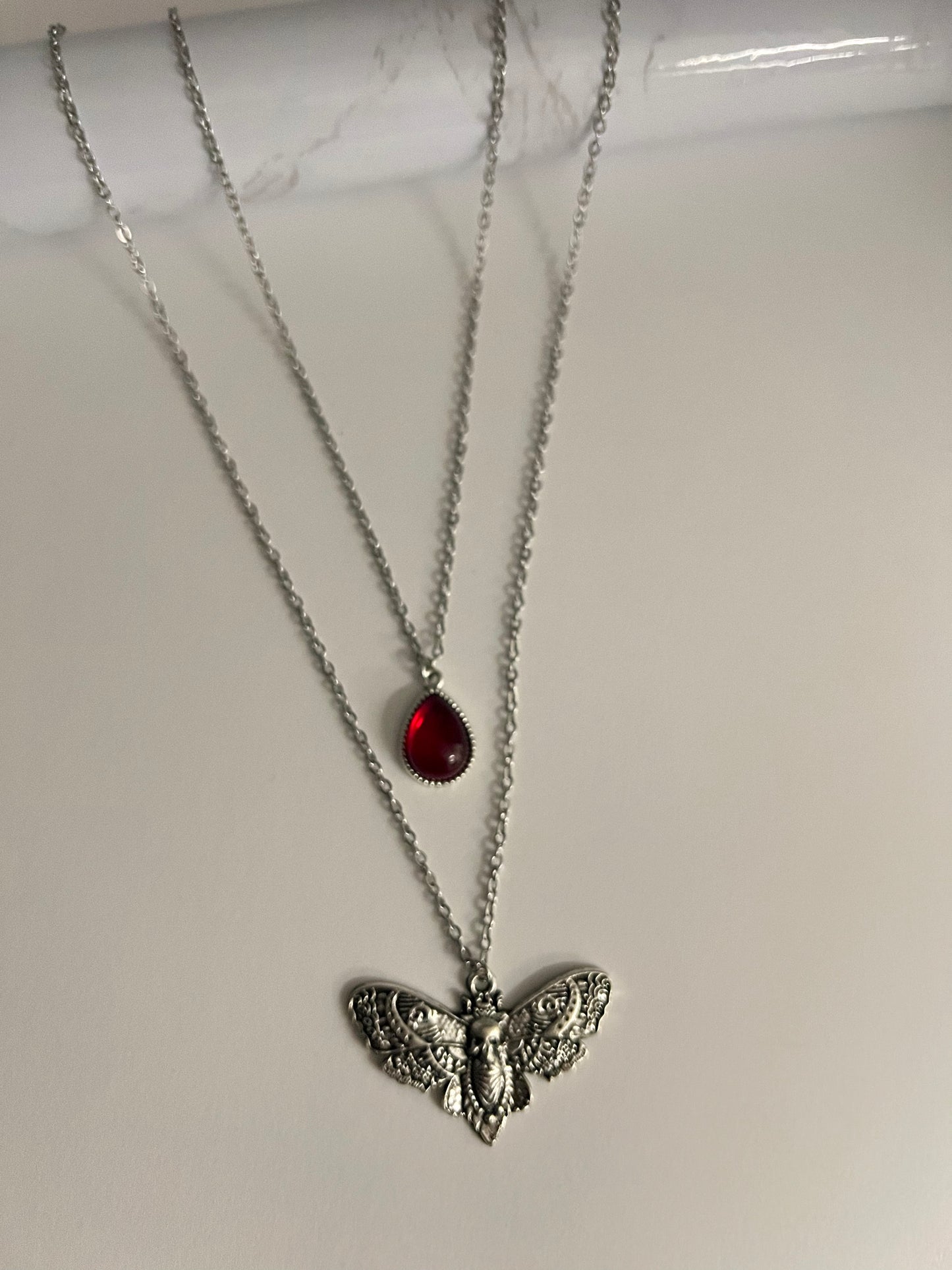 Silver Moth Edgy Layered Necklace