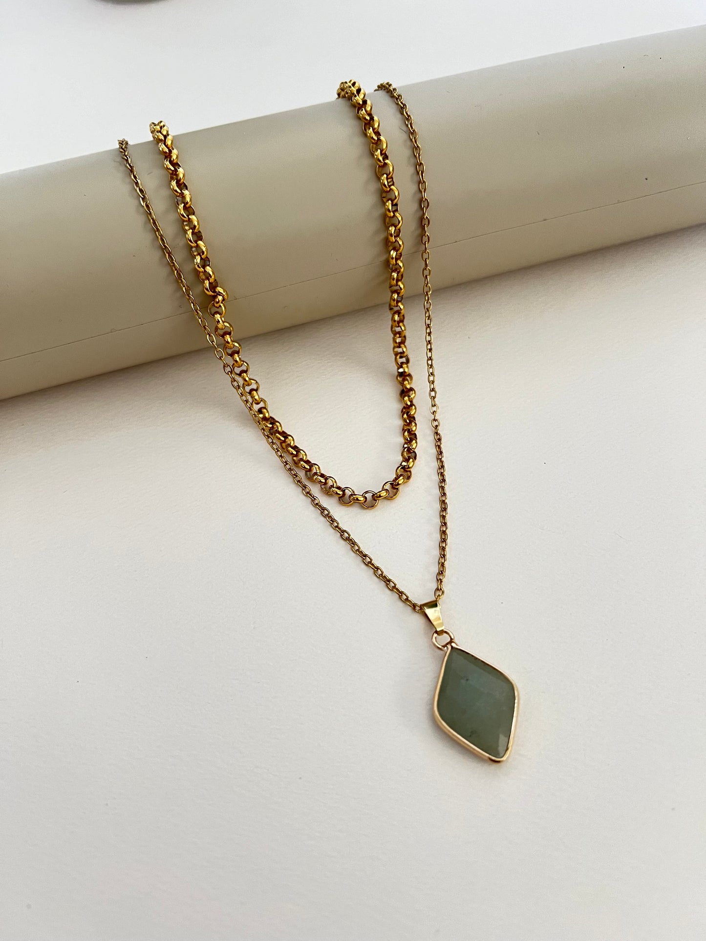 Elegant Green Aventurine Layered Necklace