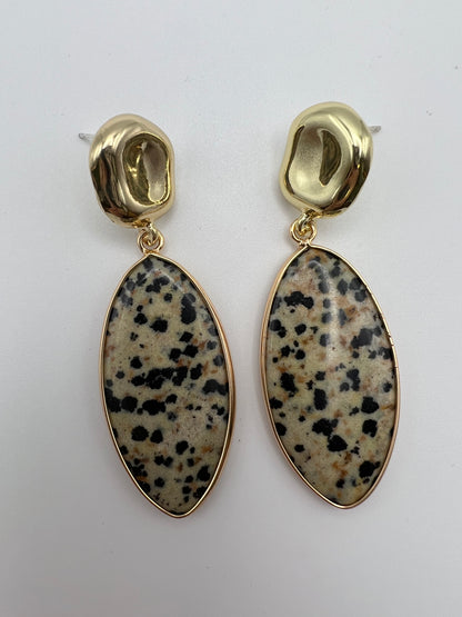 Statement Dalmation Stone Earrings