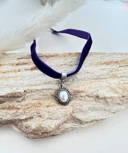 Trendy Velvet Choker with Pendant