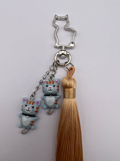 Cute Cats & Tassel Keychain