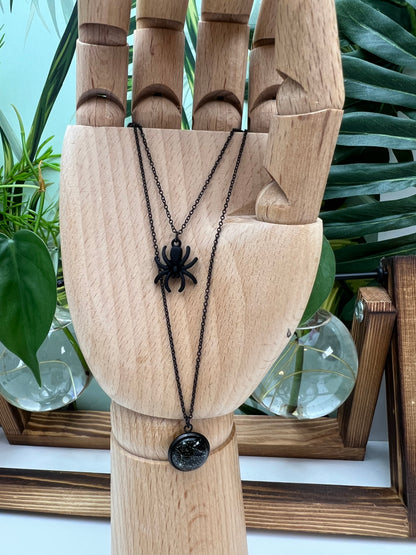 Spiderweb & Spider Layered Necklace