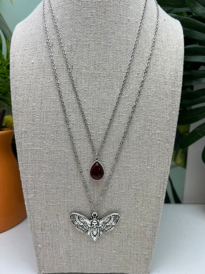 Silver Moth Edgy Layered Necklace