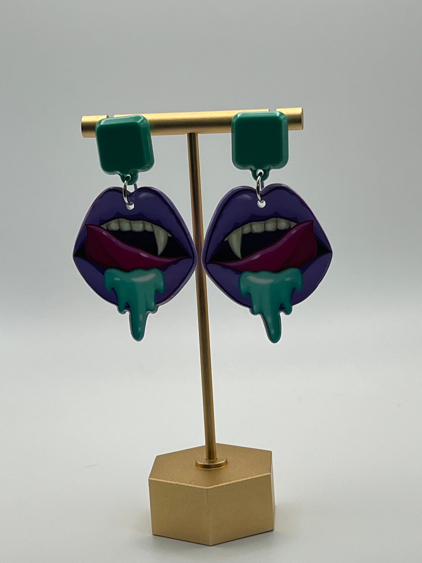 Pastel Goth Vampire Mouth Earrings