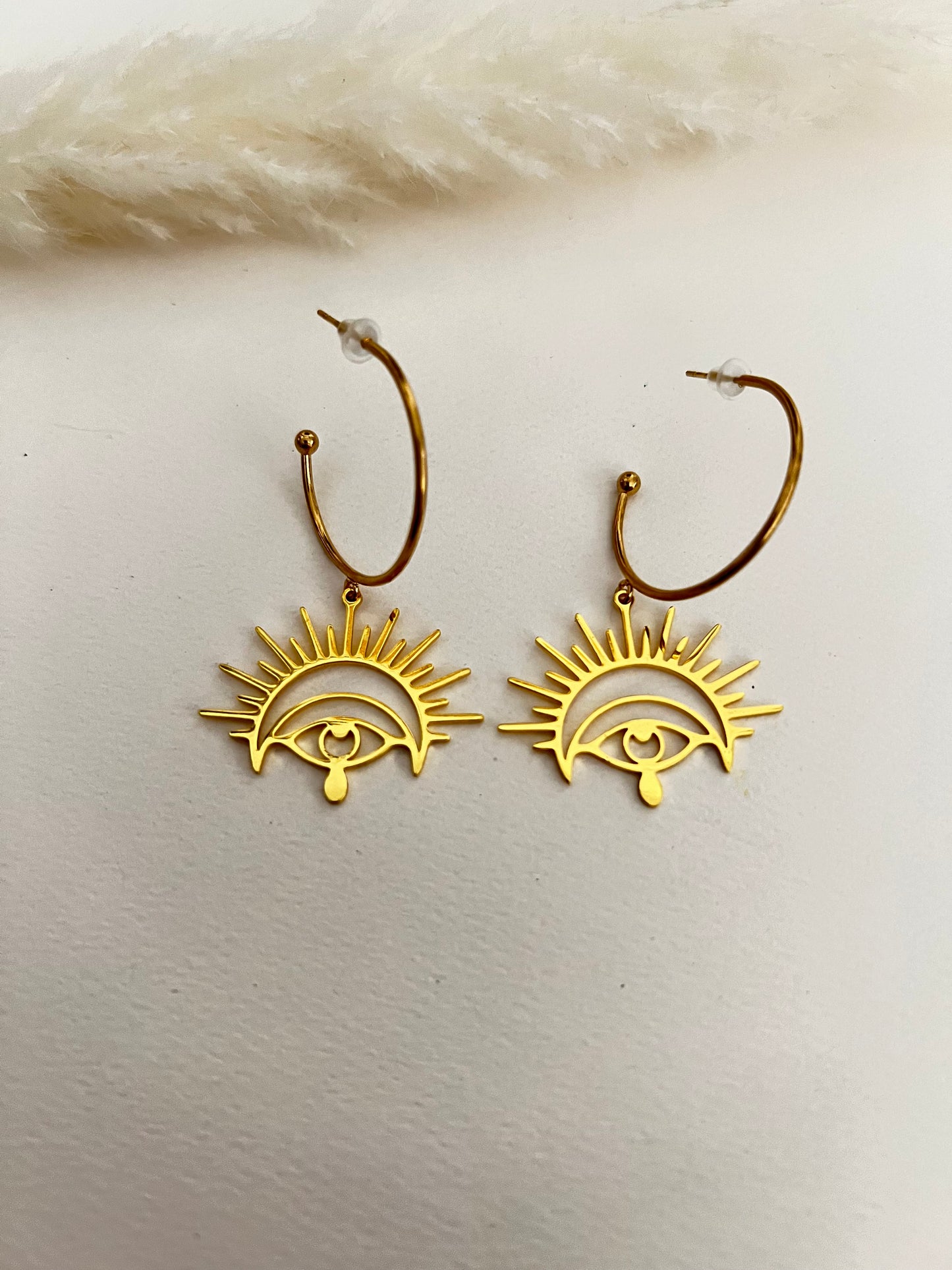 Esoteric Pendant Hoop Earrings