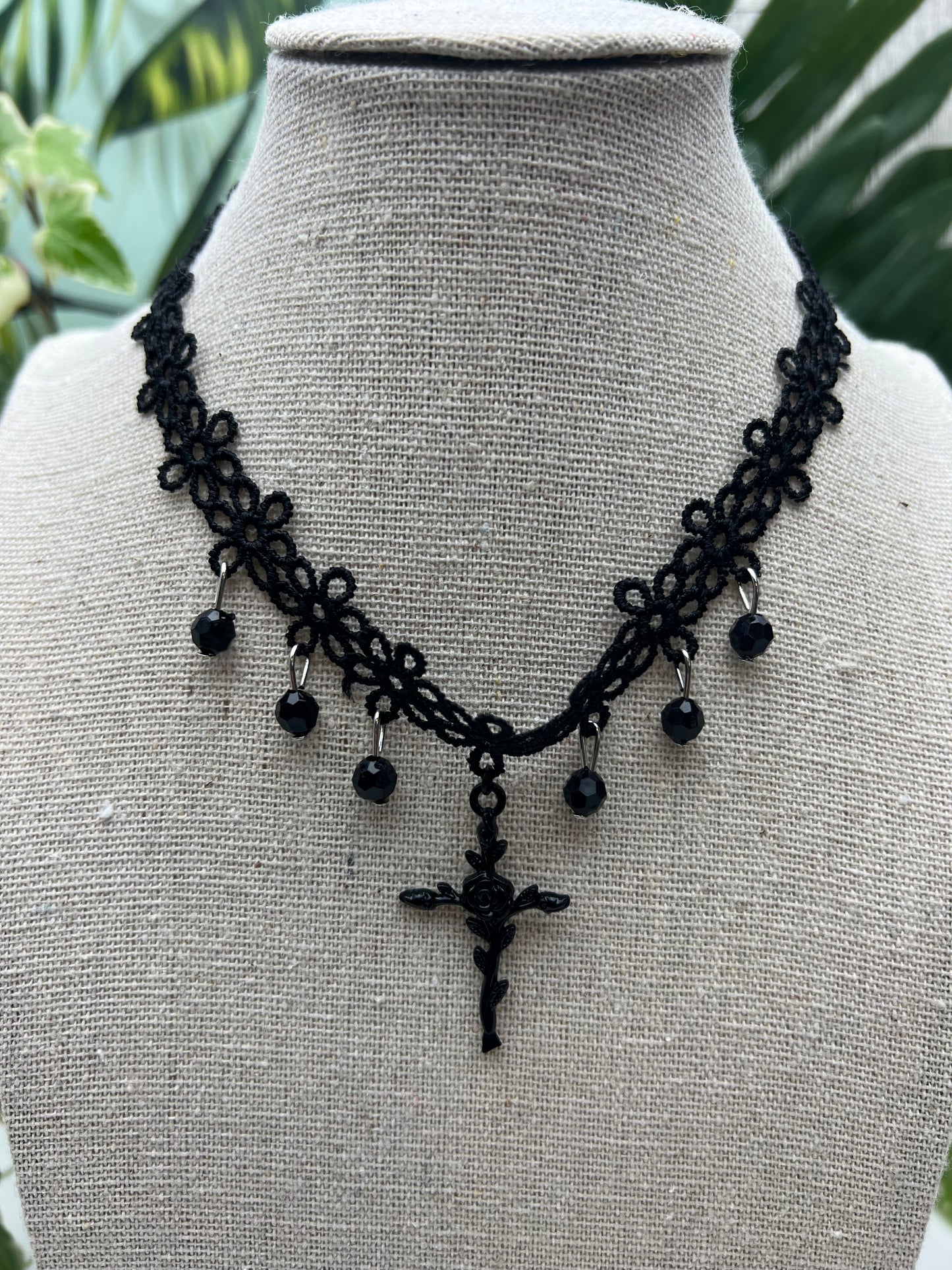 Cross & Rose Victorian Gothic Choker