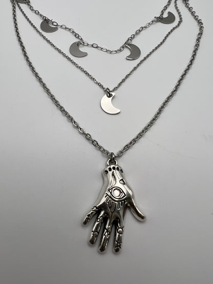 Palmistry &  Moon Layered Necklace