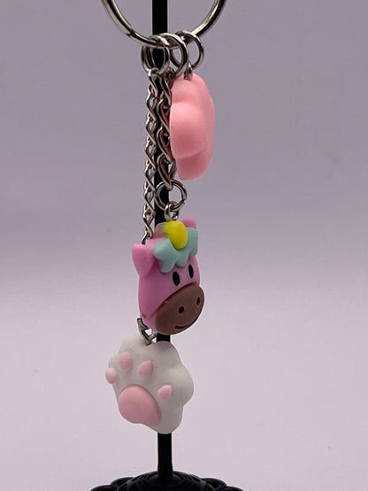 Kawaii Unicorn & Cloud  Polymer Clay Keychain