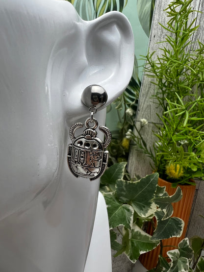 Egyptian Scarab Statement Earrings