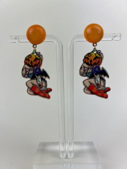 Sexy Pumpkin Lady Earrings