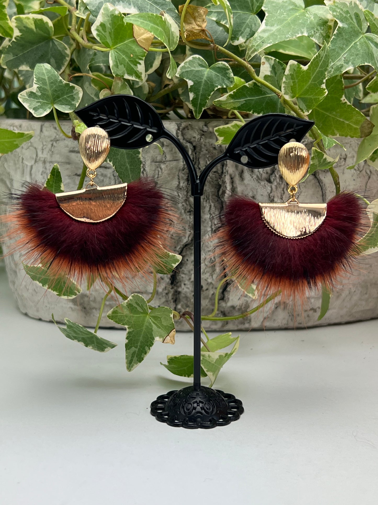 Glam Feather Dangle Earrings