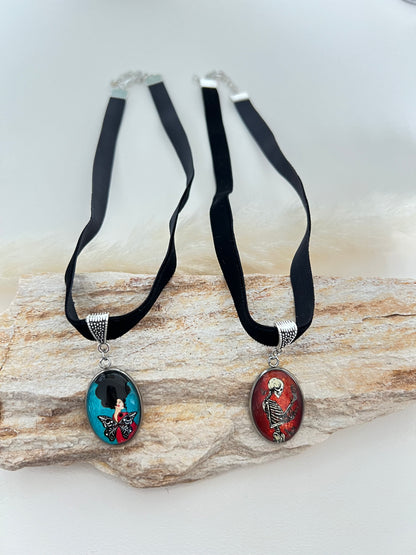 Edgy Retro Velvet Choker
