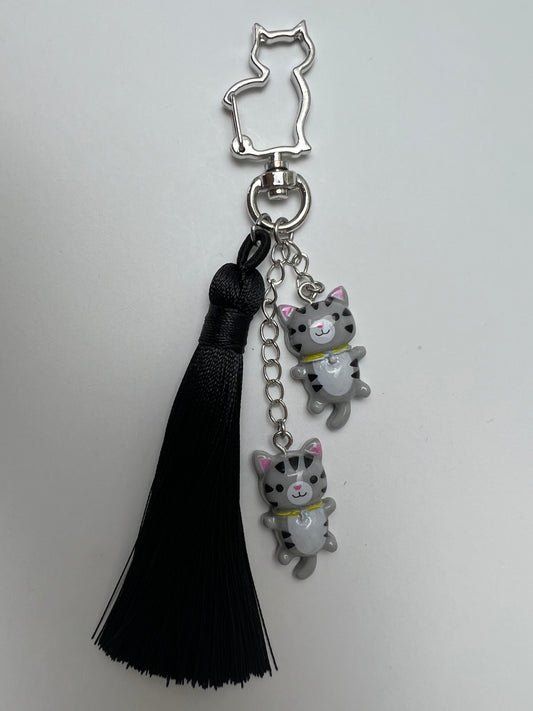 Cute Cats & Tassel Keychain