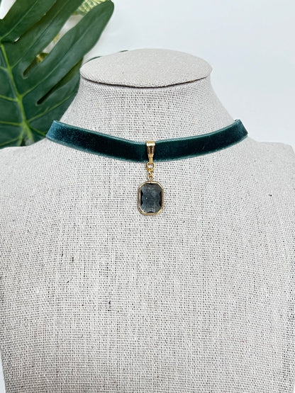 Velvet Choker with Stylish Pendant