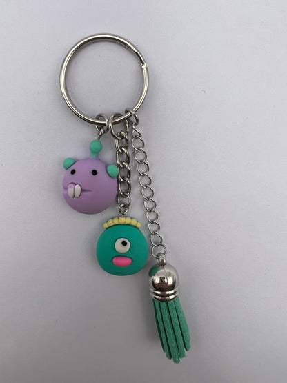 Cute Pastel Goth Monster Keychain